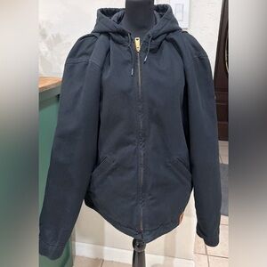 Carhartt Men’s Black Size Large Quilted Hooded Jacket